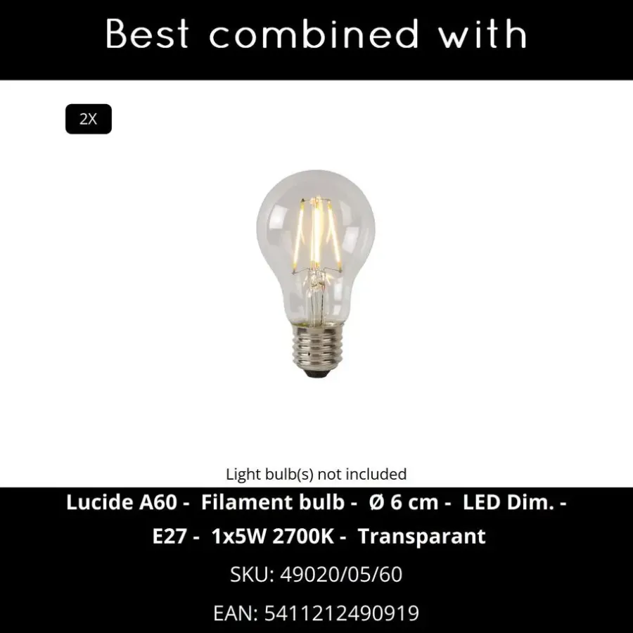 Lucide CLAIRE Wandlamp - Antraciet