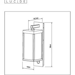 Buitenverlichting|Wandlampen-Lucide CLAIRETTE Wandlamp - Antraciet