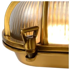 Buitenverlichting|Wandlampen-Lucide DUDLEY Wandlamp - Mat Goud / Messing