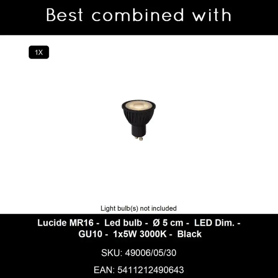 Lucide DUPLA Wandspot - Grijs ijzer