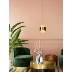 Hanglampen-Lucide FIRMIN Hanglamp - Mat Goud / Messing