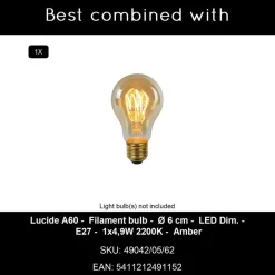 Staande Lampen-Lucide HANNELORE Vloerlamp - Zwart