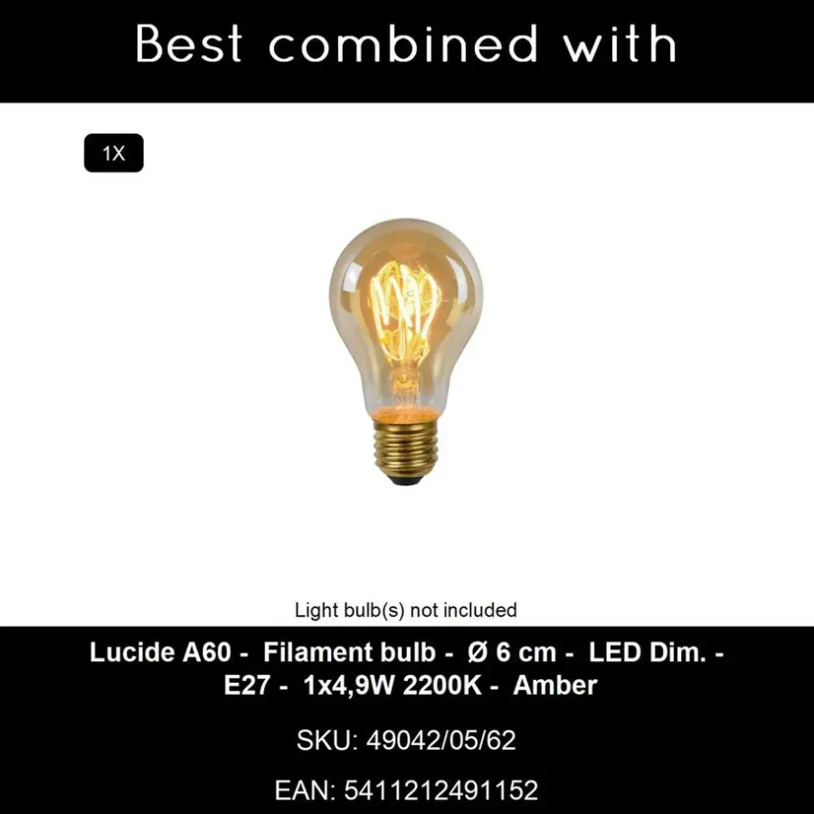 Staande Lampen-Lucide HANNELORE Vloerlamp - Zwart
