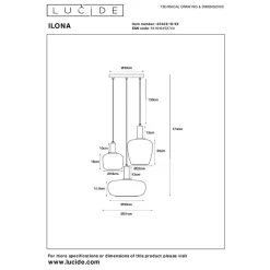 Hanglampen-Lucide ILONA Hanglamp - Zwart