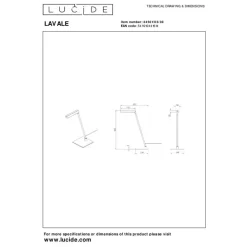 Bureaulampen|Bureaulampen-Lucide LAVALE Bureaulamp - Zwart