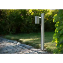Staande Lampen-Lucide LED sokkellamp buiten ARNE IP44 - mat chroom - Ø6,3 cm