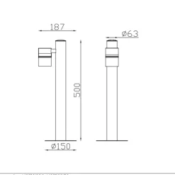 Staande Lampen-Lucide LED sokkellamp buiten ARNE IP44 - zwart - Ø6,3 cm