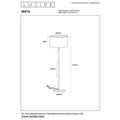 Staande Lampen-Lucide MAYA Vloerlamp - Beige