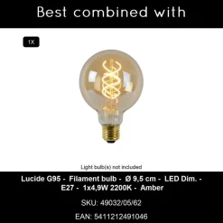 Staande Lampen-Lucide MAYA Vloerlamp - Beige
