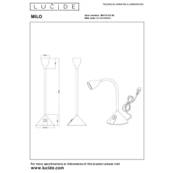 Bureaulampen|Bureaulampen-Lucide MILO Bureaulamp - Zwart