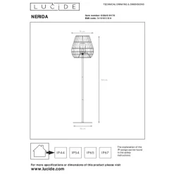 Staande Lampen-Lucide NERIDA Vloerlamp - Naturel