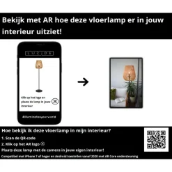 Staande Lampen-Lucide NERIDA Vloerlamp - Naturel