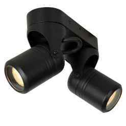 Wandlampen-Lucide NIORT - Plafondspot Buiten - 2xGU10 - IP44 - Zwart