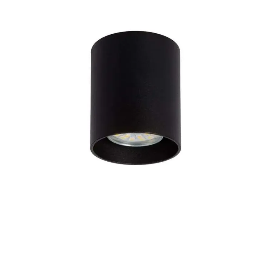 Lucide plafondspot Bodi - zwart - Ø8 cm