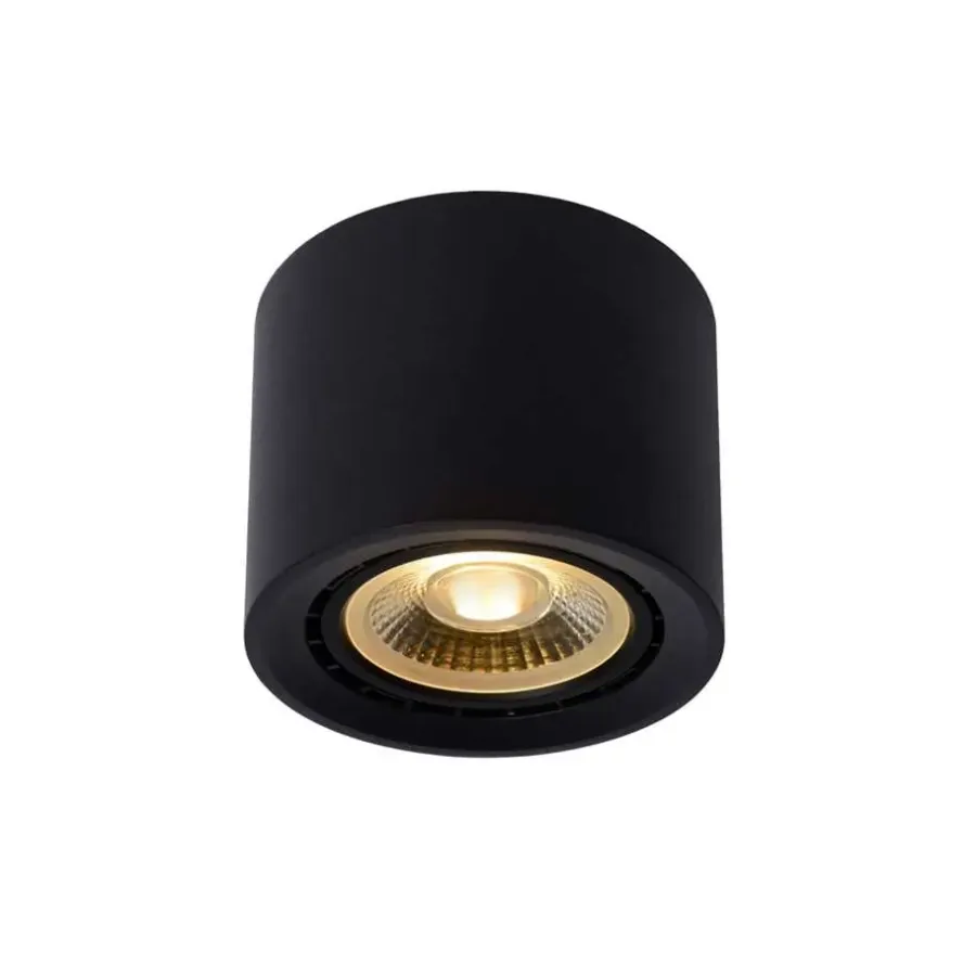 Lucide plafondspot Fedler - zwart - Ø12 cm