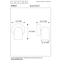 Wandlampen-Lucide PUNCH Plafondspot - Wit