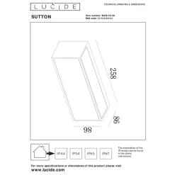Lucide SUTTON Wandlamp - Zwart