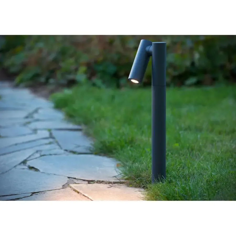 Buitenverlichting|Staande Lampen-Lucide TATUM Sokkellamp - Antraciet