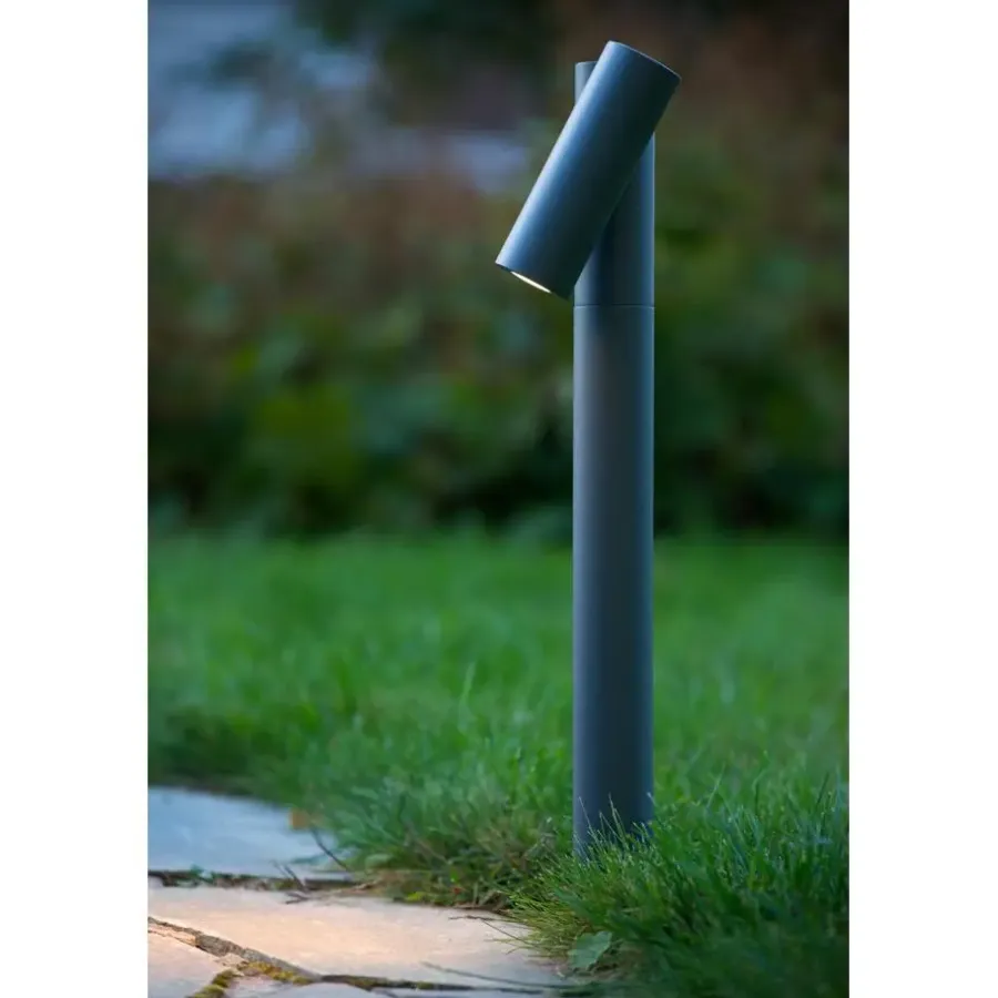Buitenverlichting|Staande Lampen-Lucide TATUM Sokkellamp - Antraciet