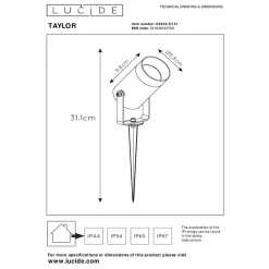 Buitenverlichting|Grondspots-Lucide TAYLOR Tuinspot - Wit