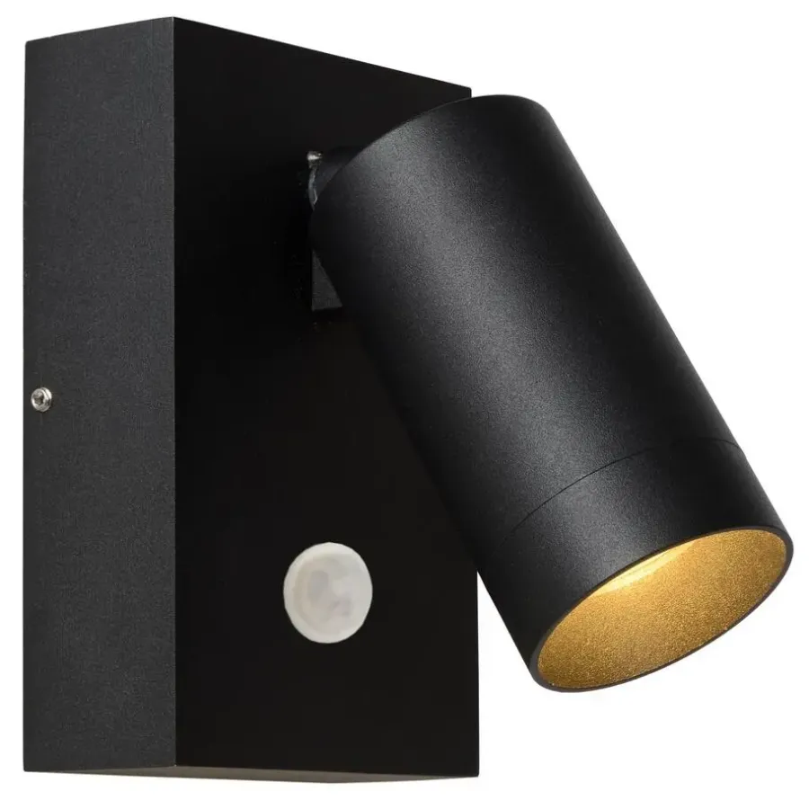 Buitenlampen Met Sensor|Wandlampen-Lucide TAYLOR Wandspot - Zwart