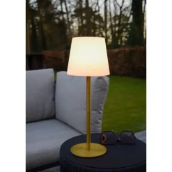 Tafellampen-Lucide TYON Tafellamp - Mat Goud / Messing