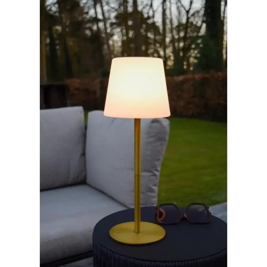 Tafellampen-Lucide TYON Tafellamp - Mat Goud / Messing