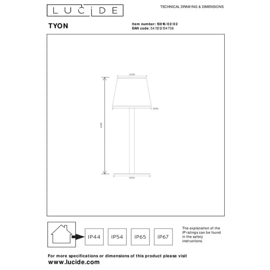 Tafellampen-Lucide TYON Tafellamp - Mat Goud / Messing