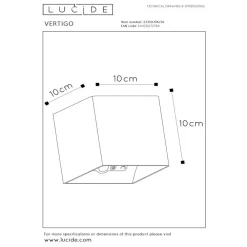 Wandlampen-Lucide VERTIGO Wandlamp - Zwart