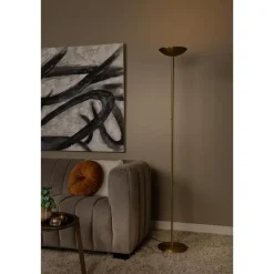 Staande Lampen-Lucide ZENITH Vloerlamp - Mat Goud / Messing