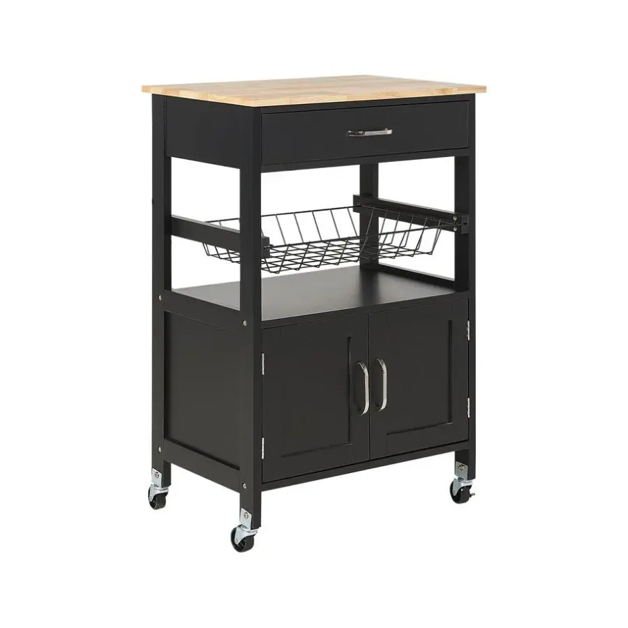 Trolleys-Beliani LUGO - Keukentrolley - Zwart - MDF