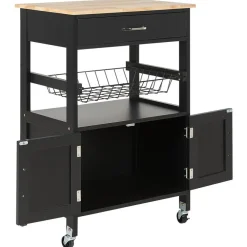 Trolleys-Beliani LUGO - Keukentrolley - Zwart - MDF