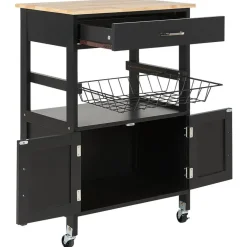 Trolleys-Beliani LUGO - Keukentrolley - Zwart - MDF