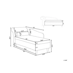 Loveseats-Beliani LUIRO - Chaise longue - Blauw - Linkerzijde - Fluweel