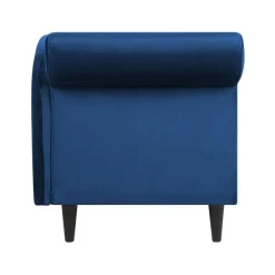 Loveseats-Beliani LUIRO - Chaise longue - Blauw - Linkerzijde - Fluweel