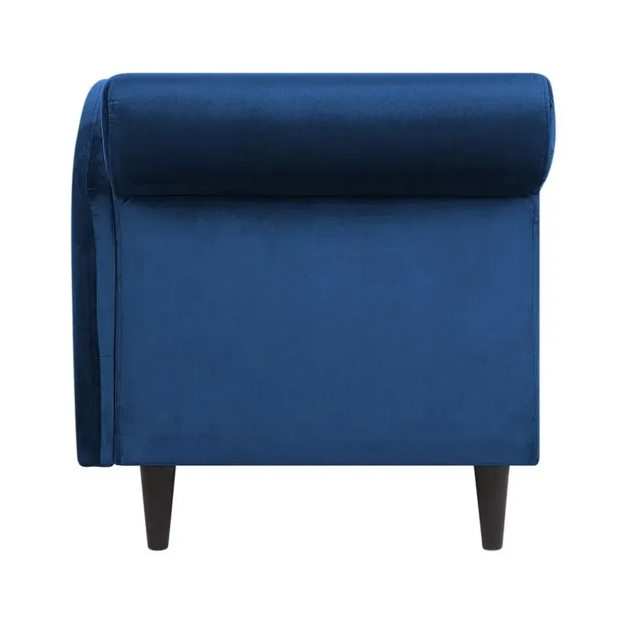 Loveseats-Beliani LUIRO - Chaise longue - Blauw - Linkerzijde - Fluweel