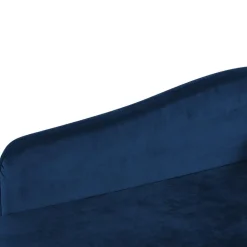 Beliani LUIRO - Chaise longue - Blauw - Rechterzijde - Fluweel