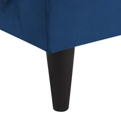 Beliani LUIRO - Chaise longue - Blauw - Rechterzijde - Fluweel