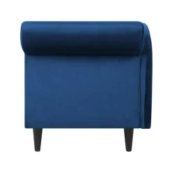 Beliani LUIRO - Chaise longue - Blauw - Rechterzijde - Fluweel