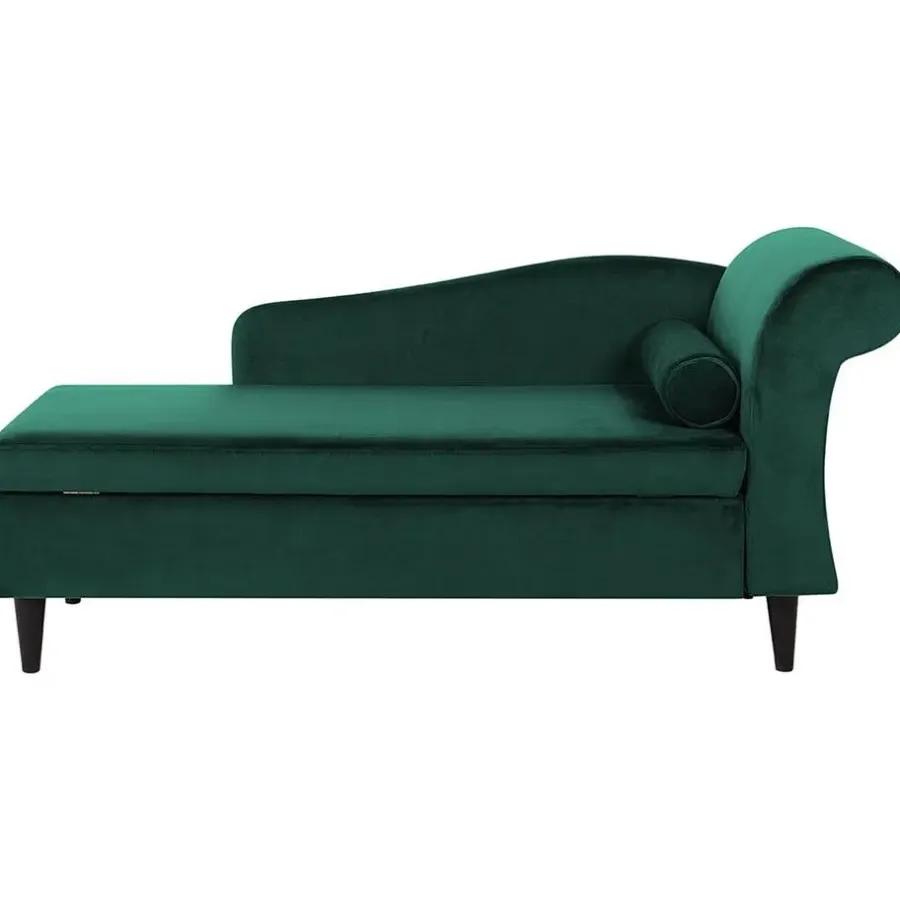 Loveseats-Beliani LUIRO - Chaise longue - Groen - Rechterzijde - Fluweel