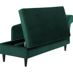 Loveseats-Beliani LUIRO - Chaise longue - Groen - Rechterzijde - Fluweel