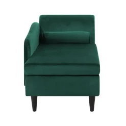 Loveseats-Beliani LUIRO - Chaise longue - Groen - Rechterzijde - Fluweel