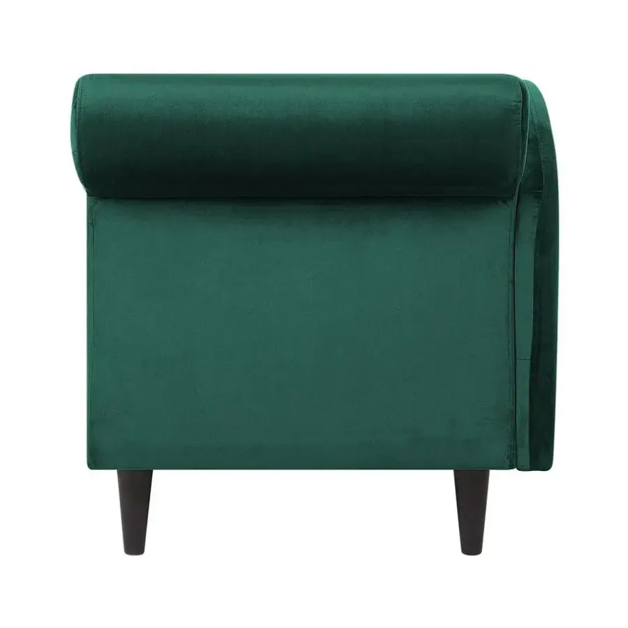 Loveseats-Beliani LUIRO - Chaise longue - Groen - Rechterzijde - Fluweel