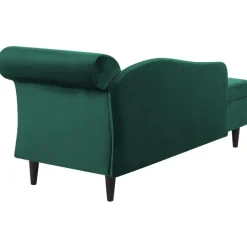 Loveseats-Beliani LUIRO - Chaise longue - Groen - Rechterzijde - Fluweel