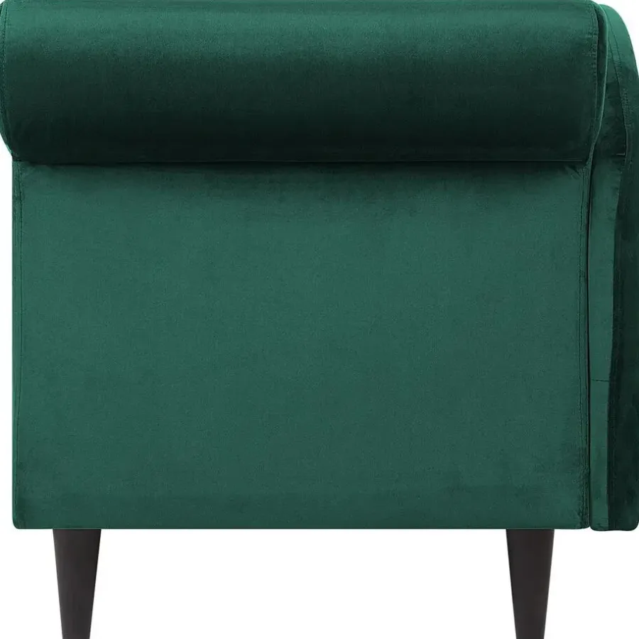 Loveseats-Beliani LUIRO - Chaise longue - Groen - Rechterzijde - Fluweel