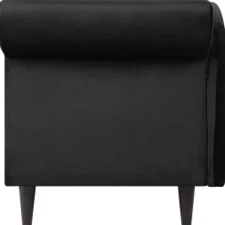 Beliani LUIRO - Chaise longue - Zwart - Rechterzijde - Fluweel