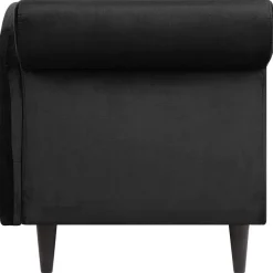 Loveseats-Beliani LUIRO - Chaise longue - Zwart - Linkerzijde - Fluweel