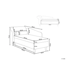 Loveseats-Beliani LUIRO - Chaise longue - Zwart - Linkerzijde - Fluweel