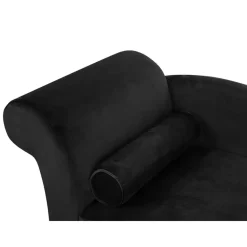 Loveseats-Beliani LUIRO - Chaise longue - Zwart - Linkerzijde - Fluweel