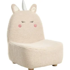 Fauteuils-Leen Bakker LULEA - Kinderstoel - Lichtbeige - Bouclé
